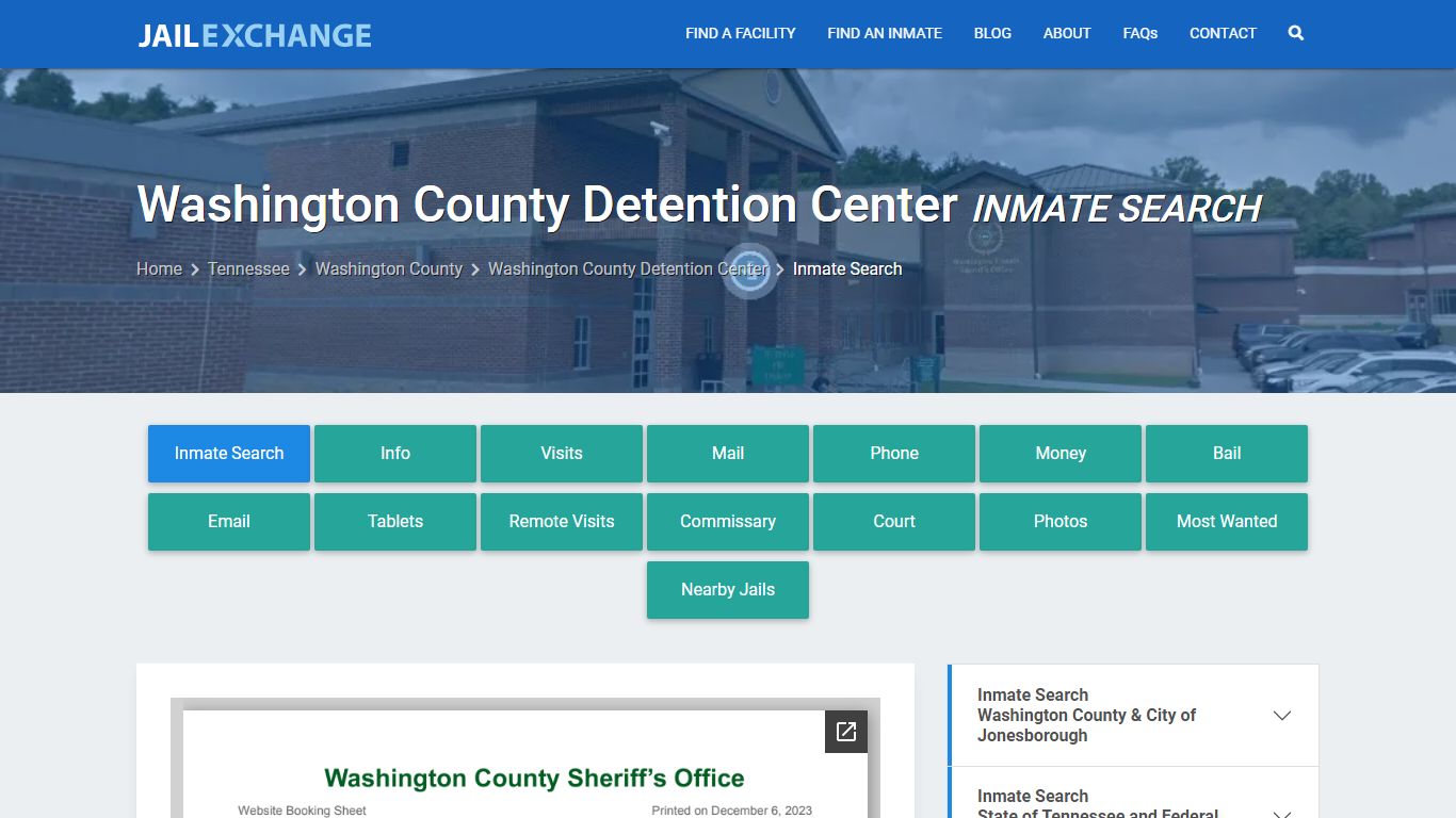Washington County Detention Center Inmate Search - Jail Exchange